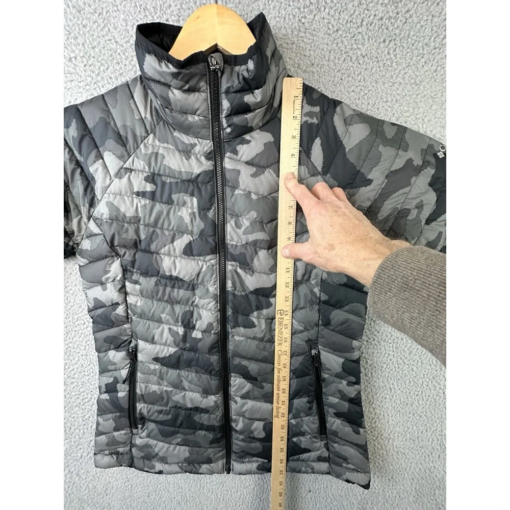 Columbia Powder Lite Puffer Jacket Womens Large Camo Omni-Heat Insulated WK1498